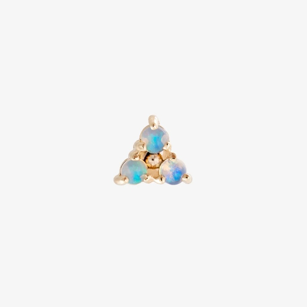 Wwake Tri - Opal stud earring — single